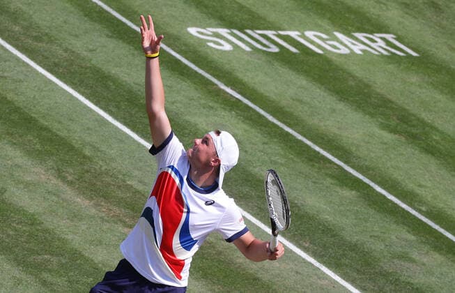 Stuttgart , Tennis MercedesCup 2021 , Viertelfinale , Dominic Stricker ( SUI )
