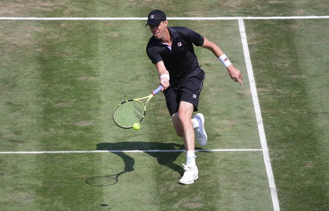 Stuttgart , Tennis MercedesCup 2021 , Viertelfinale , Sam Querrey ( USA )