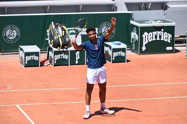 Tennis : Roland Garros 2021 - France - demi finale junior Arthur Fils contre Giovanni Mpetsi Perricard - France Tennis : Roland Garros 2021 - France - 11 06 2021 chryslenecaillaud 