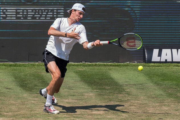 Ugo Humbert (FRA). Deutschland, Stuttgart, 11.06.2021, Tennis, ATP250, MercedesCup 2021, Viertelfinale, Ugo Humbert (FRA) - Felix Auger-Aliassime (CAN), TC Weissenhof Foto: A2 Bildagentur Peter Hartenfelser
