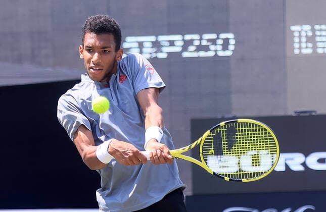 11.06.2021, ATP, Tennis Herren Tour Mercedes Cup Stuttgart, Weissenhofff, Tennis, im Bild: Felix Auger Aliassime (CAN)