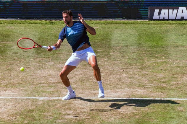 Marin Cilic (CRO). Deutschland, Stuttgart, 11.06.2021, Tennis, ATP250, MercedesCup 2021, Viertelfinale, Denis Shapovalov (CAN) - Marin Cilic (CRO), TC Weissenhof Foto: A2 Bildagentur Peter Hartenfelser