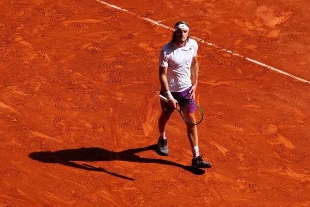 Mandatory Credit: Photo by Javier Garcia BPI Shutterstock (12058128ck) Stefanos Tsitsipas during his semi final match French Open Tennis, Day Thirteen, Roland Garros, Paris, France - 11 Jun 2021 French Open Tennis, Day Thirteen, Roland Garros, Paris, France - 11 Jun 2021  Copyright: xJavierxGarcia BPI Shutterstockx 12058128ck
