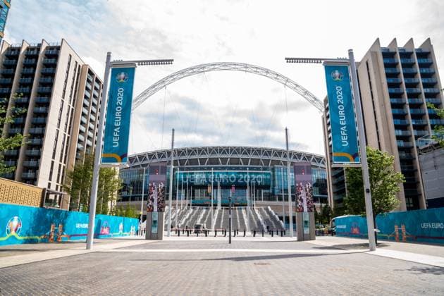 Euro 2020 Previews Wembley Stadium is prepared for Euro 2020 which starts today. England play their first match at Wembley on Sunday against Croatia. Content Not Available For UK Newspapers Copyright: xStuartxGarneysx FIL-15606-0026