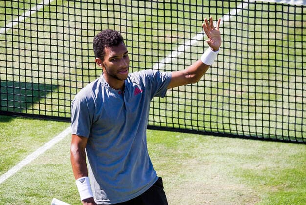 Felix Auger-Aliassime (FRA) Match-Gewinner beim Spiel: Ugo Humbert (FRA) vs. Felix Auger-Aliassime (FRA) ATP, Tennis Herren 250 ATP TOUR ATP-Rasenturnier: MercedesCup 2021 am 11.06.2021 in Stuttgart (TC Weissenhof), Baden-Wuerttemberg, Deutschland Stuttgart. 11.06.21 Tennis , 11.06.2021, Stuttgart (Deutschland)