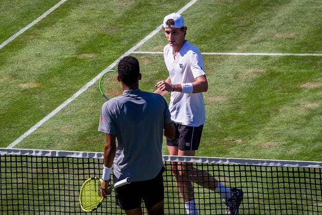Ugo Humbert (FRA) vs. Felix Auger-Aliassime (FRA) ATP, Tennis Herren 250 ATP TOUR ATP-Rasenturnier: MercedesCup 2021 am 11.06.2021 in Stuttgart (TC Weissenhof), Baden-Wuerttemberg, Deutschland Stuttgart. 11.06.21 Tennis , 11.06.2021, Stuttgart (Deutschland)