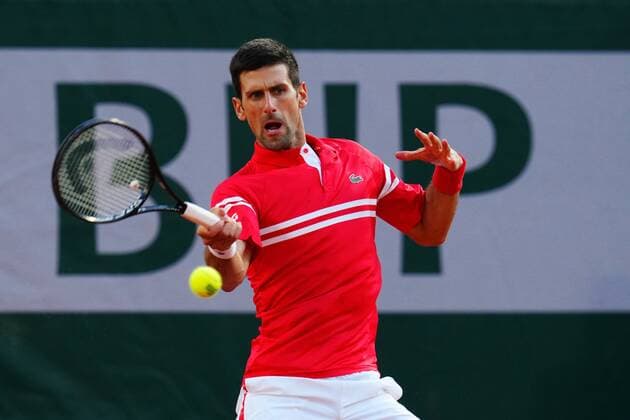 Mandatory Credit: Photo by Javier Garcia BPI Shutterstock (12058128hv) Novak Djokovic during his semi final match French Open Tennis, Day Thirteen, Roland Garros, Paris, France - 11 Jun 2021 French Open Tennis, Day Thirteen, Roland Garros, Paris, France - 11 Jun 2021  Copyright: xJavierxGarcia BPI Shutterstockx 12058128hv