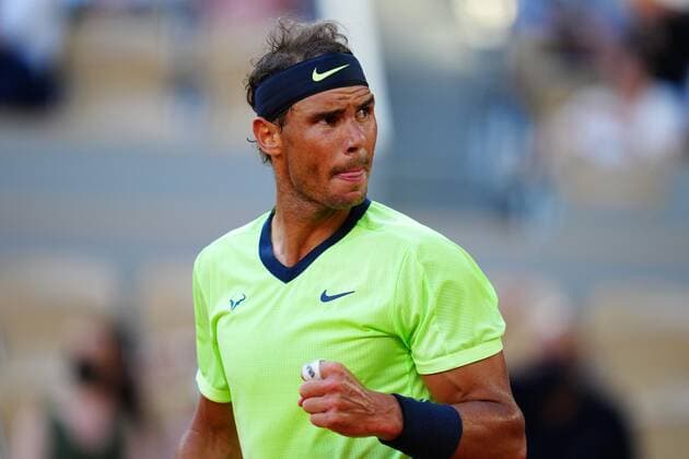 Mandatory Credit: Photo by Javier Garcia BPI Shutterstock (12058128ij) Rafael Nadal celebrates during his semi final match French Open Tennis, Day Thirteen, Roland Garros, Paris, France - 11 Jun 2021 French Open Tennis, Day Thirteen, Roland Garros, Paris, France - 11 Jun 2021  Copyright: xJavierxGarcia BPI Shutterstockx 12058128ij