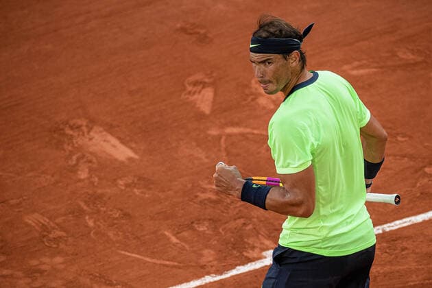 Rafael NADAL of Spain reacts during his men s single against Novak DJOKOVIC of Serbia on the Semi final of the French Open tennis tournament at Roland Garros in Paris, France, 11 June 2021.  Copyright: xAurelienxMorissardx