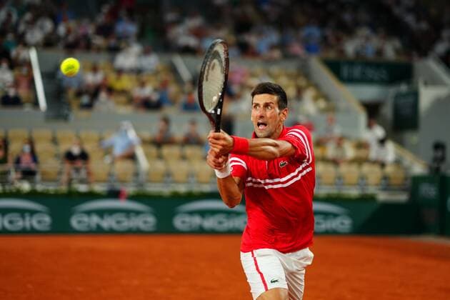 Mandatory Credit: Photo by Javier Garcia BPI Shutterstock (12058128mi) Novak Djokovic during his semi final match French Open Tennis, Day Thirteen, Roland Garros, Paris, France - 11 Jun 2021 French Open Tennis, Day Thirteen, Roland Garros, Paris, France - 11 Jun 2021  Copyright: xJavierxGarcia BPI Shutterstockx 12058128mi