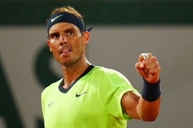 Mandatory Credit: Photo by Javier Garcia BPI Shutterstock (12058128oc) Rafael Nadal celebrates during his semi final match French Open Tennis, Day Thirteen, Roland Garros, Paris, France - 11 Jun 2021 French Open Tennis, Day Thirteen, Roland Garros, Paris, France - 11 Jun 2021  Copyright: xJavierxGarcia BPI Shutterstockx 12058128oc