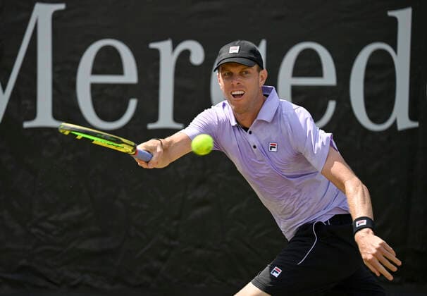 Sam Querrey (USA) Aktion 12.06.2021 Halbfinale Tennis MercedesCup Stuttgart 2021 Weißenhof ATP, Tennis Herren 07.-13.06.2021 Tennis MercedesCup Stuttgart 2021