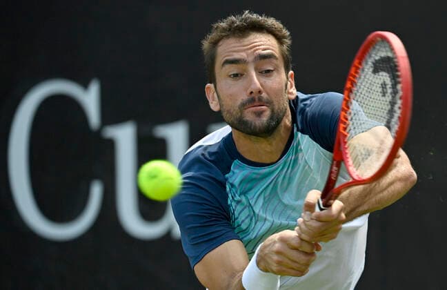 Marin Cilic (CRO) Aktion 12.06.2021 Halbfinale Tennis MercedesCup Stuttgart 2021 Weißenhof ATP, Tennis Herren 07.-13.06.2021 Tennis MercedesCup Stuttgart 2021
