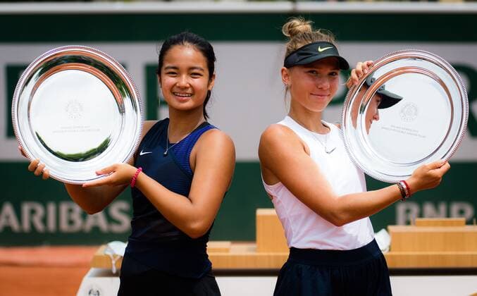 Mandatory Credit: Photo by Rob Prange Shutterstock (12070194a) Alexandra Eala of the Philippines after winning the Junior Doubles Final with partner Oksana Selekhmeteva at the 2021 Roland Garros Grand Slam Tournament 2021 Roland Garros Day 13 - 12 Jun 2021 2021 Roland Garros Day 13 - 12 Jun 2021  Copyright: xRobxPrange Shutterstockx 12070194a