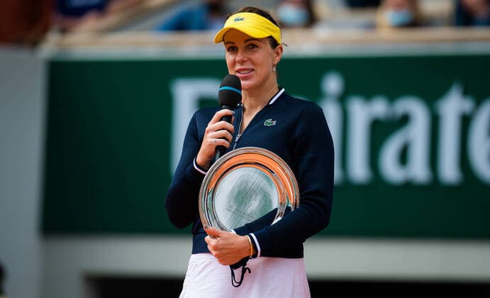 June 12, 2021, PARIS, FRANCE: Anastasia Pavlyuchenkova of Russia during the trophy ceremony after losing the final of the 2021 Roland Garros Grand Slam Tournament against Barbora Krejcikova of the Czech Republic PARIS FRANCE - ZUMAa181 20210612_zaa_a181_063 Copyright: xRobxPrangex