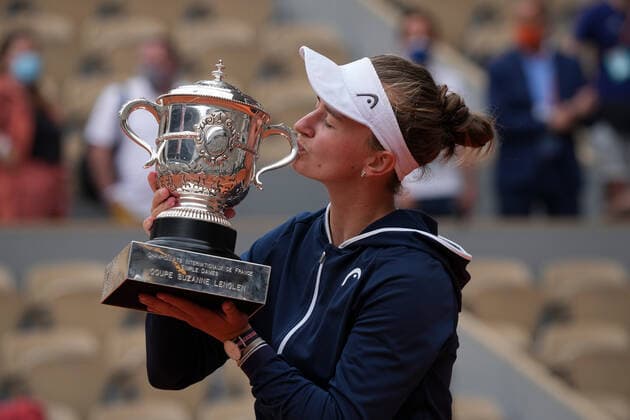 2021 Roland Garros Womans Single Final 12.06.2021 Barbora Krejcikova ,CZE beat Anastasia Pavlyuchenkova in 3Sets (6:1 .2:6 ,6:4) Winner Barbora Krejcikova , CZE