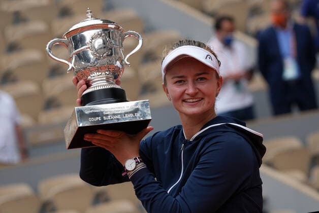 2021 Roland Garros Womans Single Final 12.06.2021 Barbora Krejcikova ,CZE beat Anastasia Pavlyuchenkova in 3Sets (6:1 .2:6 ,6:4) Winner Barbora Krejcikova , CZE