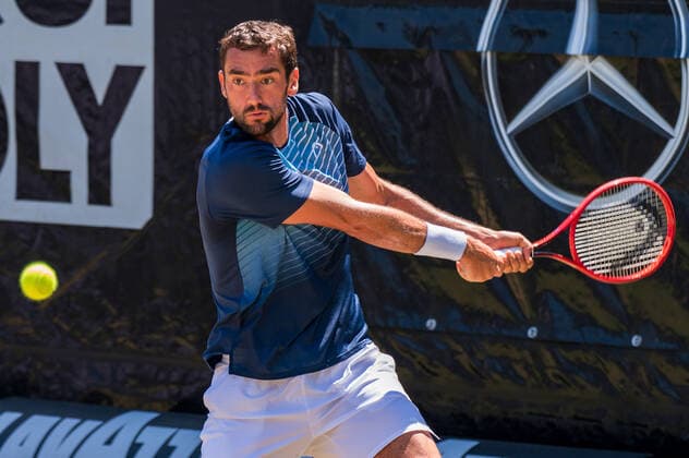 Marin Cilic (CRO). Deutschland, Stuttgart, 13.06.2021, Tennis, ATP250, MercedesCup 2021, Finale, Marin Cilic (CRO) - Felix Auger-Aliassime (CAN), TC Weissenhof Foto: A2 Bildagentur Peter Hartenfelser