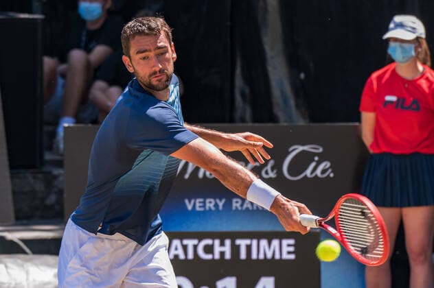 Marin Cilic (CRO). Deutschland, Stuttgart, 13.06.2021, Tennis, ATP250, MercedesCup 2021, Finale, Marin Cilic (CRO) - Felix Auger-Aliassime (CAN), TC Weissenhof Foto: A2 Bildagentur Peter Hartenfelser