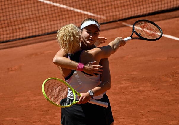 2021 Roland Garros Womans Double Final 13.06.2021 Barbora Krejcikova ,CZE and Katerina Siniakova , CZE beat Bethanie Mattek -Sands USA and Iga Swiatek Poland