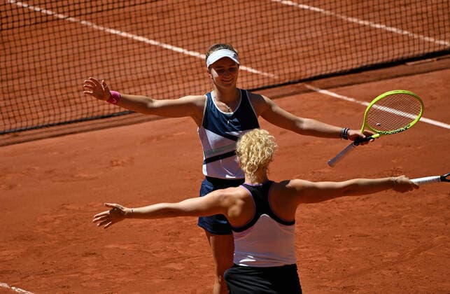 2021 Roland Garros Womans Double Final 13.06.2021 Barbora Krejcikova ,CZE and Katerina Siniakova , CZE beat Bethanie Mattek -Sands USA and Iga Swiatek Poland