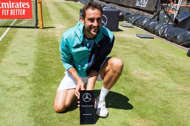 Der Sieger des MercedesCup 2021 Marin Cilic (CRO). Deutschland, Stuttgart, 13.06.2021, Tennis, ATP250, MercedesCup 2021, Finale, Marin Cilic (CRO) - Felix Auger-Aliassime (CAN), TC Weissenhof Foto: A2 Bildagentur Peter Hartenfelser
