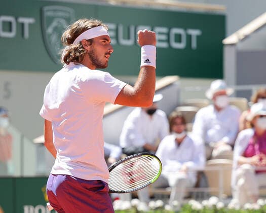 Stefanos Tsitsipas macht die Faust und jubelt, Jubel, Freude, Emotion, Herren Einzel Finale, Endspiel Tennis - French Open 2021 - Grand Slam - Roland Garros - Paris - - France - 13 June 2021. Copyright: xJuergenxHasenkopfx