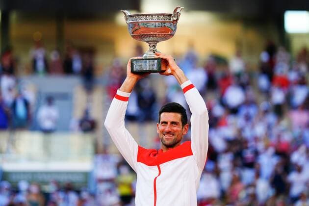 Mandatory Credit: Photo by Javier Garcia BPI Shutterstock (12058233jo) Novak Djokovic celebrates with the Musketeers Trophy after winning the Men s Singles final French Open Tennis, Day Fifteen, Roland Garros, Paris, France - 13 Jun 2021 French Open Tennis, Day Fifteen, Roland Garros, Paris, France - 13 Jun 2021  Copyright: xJavierxGarcia BPI Shutterstockx 12058233jo