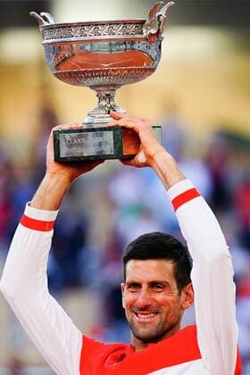 Mandatory Credit: Photo by Javier Garcia BPI Shutterstock (12058233jq) Novak Djokovic celebrates with the Musketeers Trophy after winning the Men s Singles final French Open Tennis, Day Fifteen, Roland Garros, Paris, France - 13 Jun 2021 French Open Tennis, Day Fifteen, Roland Garros, Paris, France - 13 Jun 2021  Copyright: xJavierxGarcia BPI Shutterstockx 12058233jq