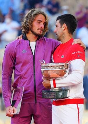 Mandatory Credit: Photo by Javier Garcia BPI Shutterstock (12058233lx) Novak Djokovic celebrates with the Musketeers Trophy after winning the Men s Singles final against Stefanos Tsitsipas French Open Tennis, Day Fifteen, Roland Garros, Paris, France - 13 Jun 2021 French Open Tennis, Day Fifteen, Roland Garros, Paris, France - 13 Jun 2021  Copyright: xJavierxGarcia BPI Shutterstockx 12058233lx