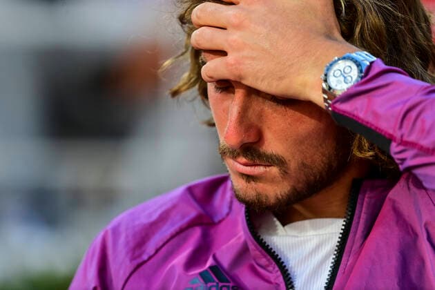 Deception de Stefanos Tsitsipas (Gre) TENNIS : Internationaux de France Roland Garros 2021 - Finale Hommes - Paris - 13 06 2021 JBAutissier Panoramic 
