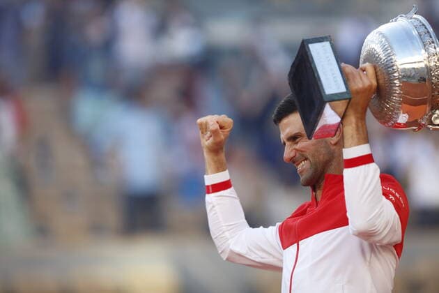 Final Men - French Open Winner Novak Djokovic of Serbia poses with trophy after defeating Stefanos Tsitsipas (not seen) of Greece during their Men s final match at the French Open tennis tournament at Roland Garros in Paris, France on June 13, 2021. Paris France taamallah-notitle210613_npErm  Copyright: xMehdixTaamallahx