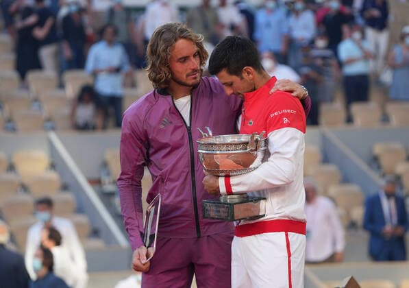 2021 Roland Garros Mens Single Final Novak Djokovic , Serbia and Stefanos Tsitsipas , Greece
