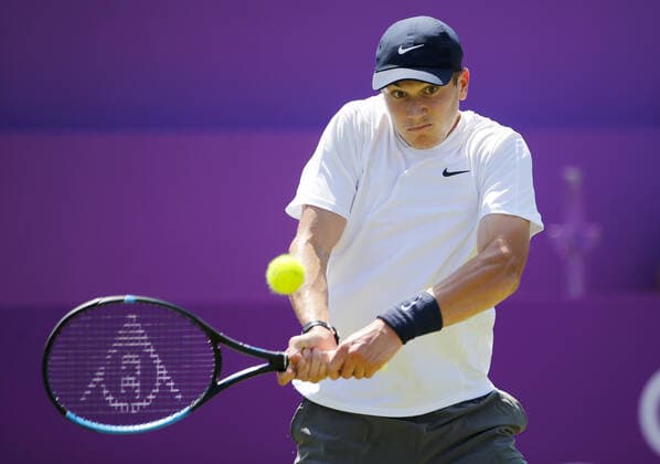 Mandatory Credit: Photo by Ella Ling BPI Shutterstock (12071591q) Jack Draper of Great Britain in action Cinch Championships, Day One, Tennis, Queens Club, London, UK - 14 June 2021 EDITORIAL USE ONLY No use with unauthorised audio, video, data, fixture lists, club league logos or live services. Online in-match use limited to 120 images, no video emulation. No use in betting, games or single club league player publications. Cinch Championships, Day One, Tennis, Queens Club, London, UK - 14 June 2021 EDITORIAL USE ONLY No use with unauthorised audio, video, data, fixture lists, club league logos or live services. Online in-match use limited to 120 images, no video emulation. No use in betting, games or single club league player publications.  Copyright: xEllaxLing BPI Shutterstockx 12071591q