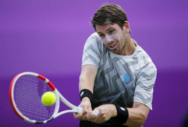 Mandatory Credit: Photo by Ella Ling BPI Shutterstock (12071591bn) Cameron Norrie of GBR in action Cinch Championships, Day One, Tennis, Queens Club, London, UK - 14 June 2021 EDITORIAL USE ONLY No use with unauthorised audio, video, data, fixture lists, club league logos or live services. Online in-match use limited to 120 images, no video emulation. No use in betting, games or single club league player publications. Cinch Championships, Day One, Tennis, Queens Club, London, UK - 14 June 2021 EDITORIAL USE ONLY No use with unauthorised audio, video, data, fixture lists, club league logos or live services. Online in-match use limited to 120 images, no video emulation. No use in betting, games or single club league player publications.  Copyright: xEllaxLing BPI Shutterstockx 12071591bn