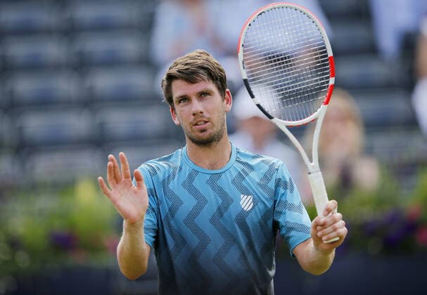Mandatory Credit: Photo by Ella Ling BPI Shutterstock (12071591bp) Cameron Norrie of GBR celebrates Cinch Championships, Day One, Tennis, Queens Club, London, UK - 14 June 2021 EDITORIAL USE ONLY No use with unauthorised audio, video, data, fixture lists, club league logos or live services. Online in-match use limited to 120 images, no video emulation. No use in betting, games or single club league player publications. Cinch Championships, Day One, Tennis, Queens Club, London, UK - 14 June 2021 EDITORIAL USE ONLY No use with unauthorised audio, video, data, fixture lists, club league logos or live services. Online in-match use limited to 120 images, no video emulation. No use in betting, games or single club league player publications.  Copyright: xEllaxLing BPI Shutterstockx 12071591bp