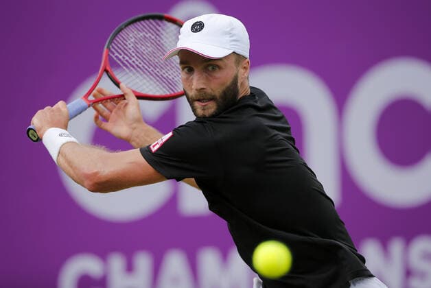 Mandatory Credit: Photo by Ella Ling BPI Shutterstock (12071591bz) Liam Broady of GBR in action Cinch Championships, Day One, Tennis, Queens Club, London, UK - 14 June 2021 EDITORIAL USE ONLY No use with unauthorised audio, video, data, fixture lists, club league logos or live services. Online in-match use limited to 120 images, no video emulation. No use in betting, games or single club league player publications. Cinch Championships, Day One, Tennis, Queens Club, London, UK - 14 June 2021 EDITORIAL USE ONLY No use with unauthorised audio, video, data, fixture lists, club league logos or live services. Online in-match use limited to 120 images, no video emulation. No use in betting, games or single club league player publications.  Copyright: xEllaxLing BPI Shutterstockx 12071591bz