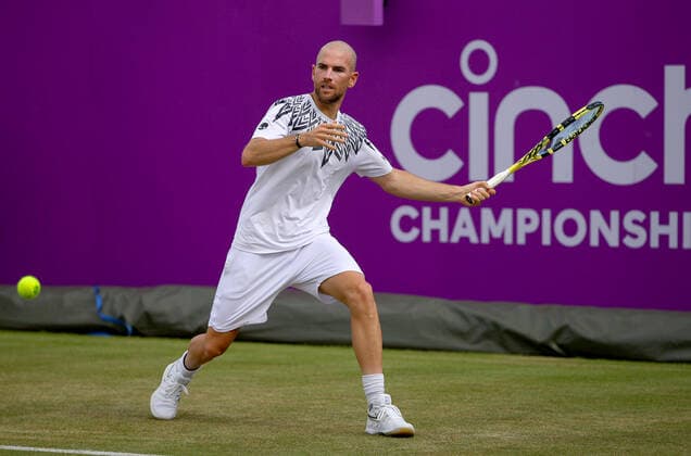 Mandatory Credit: Photo by Ella Ling BPI Shutterstock (12071591ce) Adrian Mannarino of France in action Cinch Championships, Day One, Tennis, Queens Club, London, UK - 14 June 2021 EDITORIAL USE ONLY No use with unauthorised audio, video, data, fixture lists, club league logos or live services. Online in-match use limited to 120 images, no video emulation. No use in betting, games or single club league player publications. Cinch Championships, Day One, Tennis, Queens Club, London, UK - 14 June 2021 EDITORIAL USE ONLY No use with unauthorised audio, video, data, fixture lists, club league logos or live services. Online in-match use limited to 120 images, no video emulation. No use in betting, games or single club league player publications.  Copyright: xEllaxLing BPI Shutterstockx 12071591ce