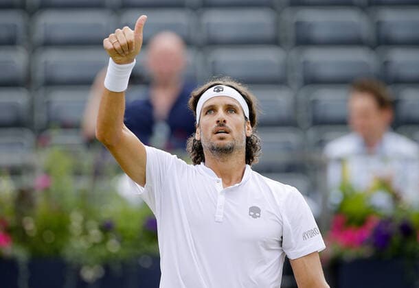 Mandatory Credit: Photo by Ella Ling BPI Shutterstock (12071591cs) Feliciano Lopez of Spain celebrates Cinch Championships, Day One, Tennis, Queens Club, London, UK - 14 June 2021 EDITORIAL USE ONLY No use with unauthorised audio, video, data, fixture lists, club league logos or live services. Online in-match use limited to 120 images, no video emulation. No use in betting, games or single club league player publications. Cinch Championships, Day One, Tennis, Queens Club, London, UK - 14 June 2021 EDITORIAL USE ONLY No use with unauthorised audio, video, data, fixture lists, club league logos or live services. Online in-match use limited to 120 images, no video emulation. No use in betting, games or single club league player publications.  Copyright: xEllaxLing BPI Shutterstockx 12071591cs