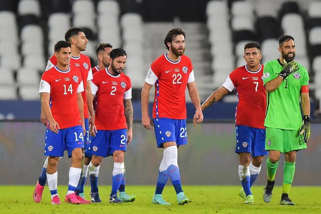 Futbol, Argentina vs Chile. Copa America Brasil 2021. Los jugadores de la seleccion chilena son fotografiados durante el partido del grupo A de la Copa America contra Argentina disputado en el estadio Nilton Santos de Rio de Janeiro, Brasil. 14 06 2021 Thiago Ribeiro AGIF Photosport Football, Argentina vs Chile. 2021 Brazil Copa America Championship. Chile s players are pictured during the Copa America Championship against Argentina held at the Nilton Santos stadium in Rio de Janeiro, Brazil. 14 06 2021 Thiago Ribeiro AGIF Photosport Argentina vs Chile, Copa America 2021