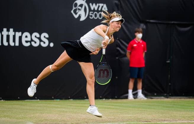 Mandatory Credit: Photo by Rob Prange Shutterstock (12072931e) Liudmila Samsonova of Russia during the first round of the 2021 bett1open WTA, Tennis Damen 500 tennis tournament bett1open Tournament, Tennis, Berlin, Germany - 15 Jun 2021 bett1open Tournament, Tennis, Berlin, Germany - 15 Jun 2021  Copyright: xRobxPrange Shutterstockx 12072931e