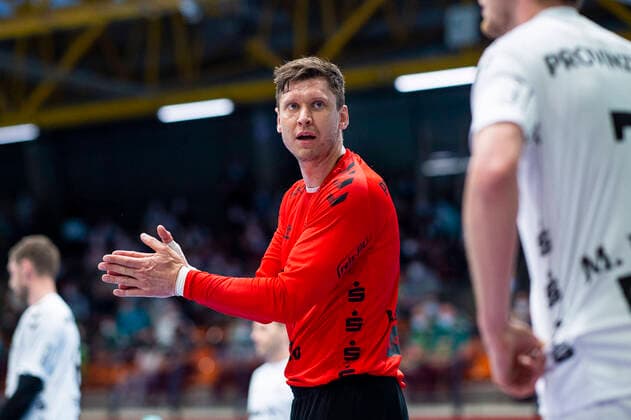 12.06.2021 - Handball, 2020 2021, 1. Bundesliga, 34. Spieltag, GWD Minden - THW Kiel: Niklas Landin Jacobsen (Kiel) Lübbecke Nordrhein-Westfalen Deutschland Kreissporthalle
