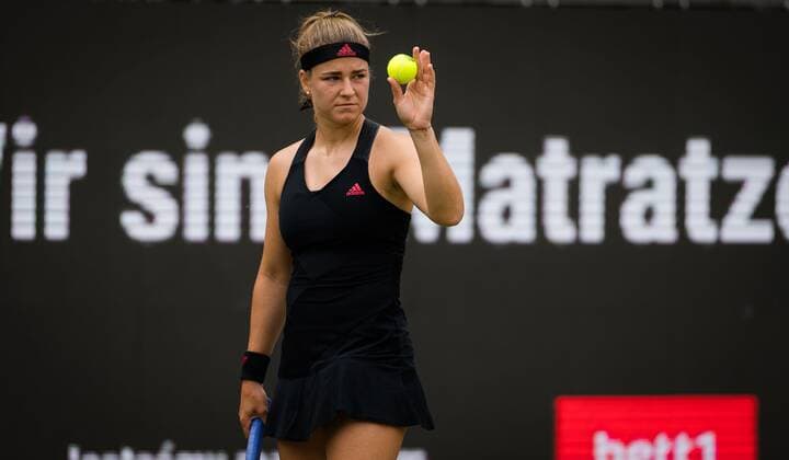 Mandatory Credit: Photo by Rob Prange Shutterstock (12072931ah) Karolina Muchova of the Czech Republic in action during the first round of the 2021 bett1open WTA, Tennis Damen 500 tennis tournament bett1open Tournament, Tennis, Berlin, Germany - 15 Jun 2021 bett1open Tournament, Tennis, Berlin, Germany - 15 Jun 2021  Copyright: xRobxPrange Shutterstockx 12072931ah