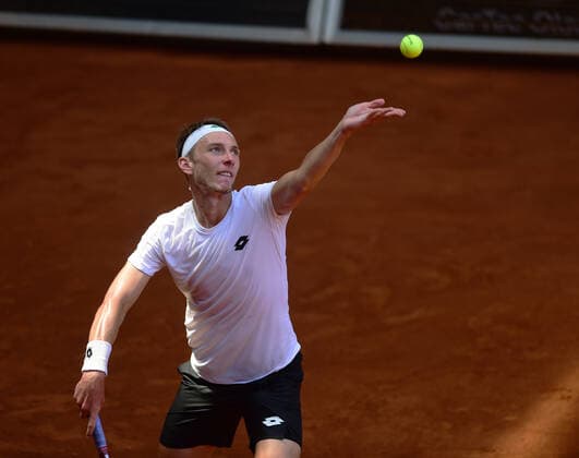 Lukas Klein (Slovakia) in action during the Moneta Czech Open - ATP, Tennis Herren Challenger Tour tennis tournament, 1st round, on June 15, 2021, in Prostejov, Czech Republic. (CTKxPhoto LudekxPerina) CTKPhotoP2021061505614  LPE 001