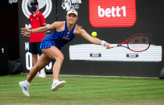 Mandatory Credit: Photo by Rob Prange Shutterstock (12072931ct) Angelique Kerber of Germany in action during her first-round match at the 2021 bett1open WTA, Tennis Damen 500 tennis tournament bett1open Tournament, Tennis, Berlin, Germany - 15 Jun 2021 bett1open Tournament, Tennis, Berlin, Germany - 15 Jun 2021  Copyright: xRobxPrange Shutterstockx 12072931ct