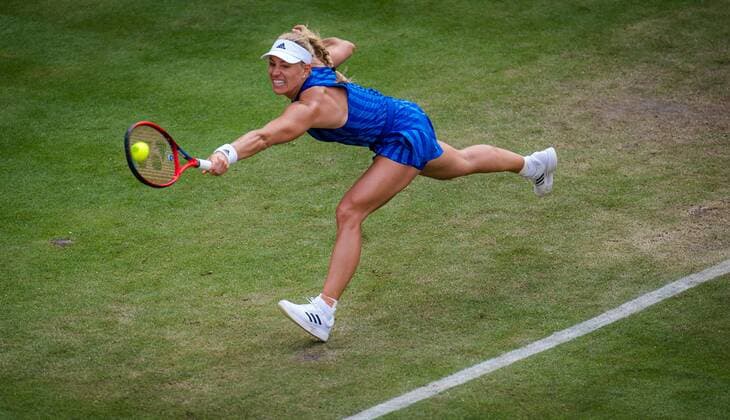 Mandatory Credit: Photo by Rob Prange Shutterstock (12072931cn) Angelique Kerber of Germany in action during her first-round match at the 2021 bett1open WTA, Tennis Damen 500 tennis tournament bett1open Tournament, Tennis, Berlin, Germany - 15 Jun 2021 bett1open Tournament, Tennis, Berlin, Germany - 15 Jun 2021  Copyright: xRobxPrange Shutterstockx 12072931cn