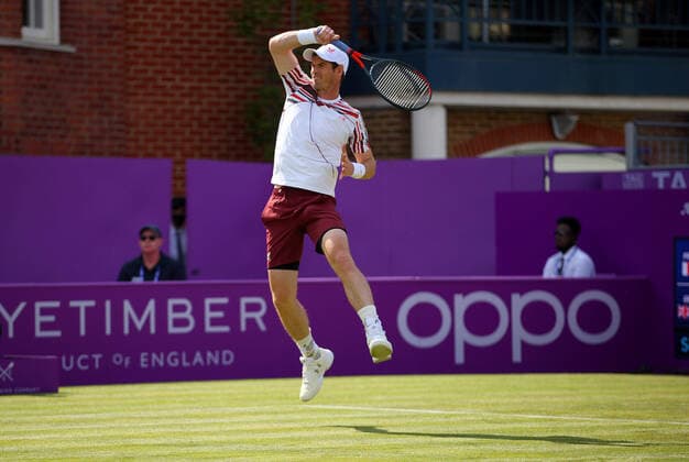 Mandatory Credit: Photo by Ella Ling BPI Shutterstock (12074706co) Andy Murray of GBR in action Cinch Championships, Day Two, Tennis, Queens Club, London, UK - 15 June 2021 EDITORIAL USE ONLY No use with unauthorised audio, video, data, fixture lists, club league logos or live services. Online in-match use limited to 120 images, no video emulation. No use in betting, games or single club league player publications. Cinch Championships, Day Two, Tennis, Queens Club, London, UK - 15 June 2021 EDITORIAL USE ONLY No use with unauthorised audio, video, data, fixture lists, club league logos or live services. Online in-match use limited to 120 images, no video emulation. No use in betting, games or single club league player publications.  Copyright: xEllaxLing BPI Shutterstockx 12074706co