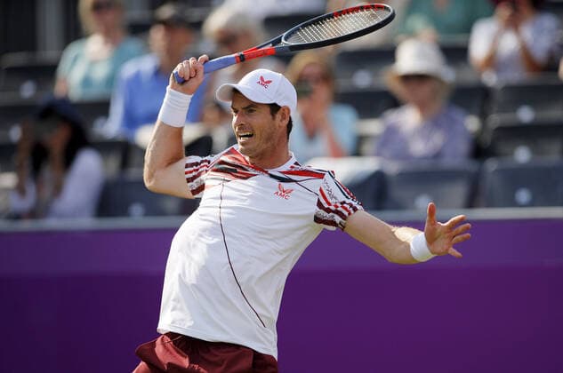 Mandatory Credit: Photo by Ella Ling BPI Shutterstock (12074706cn) Andy Murray of GBR in action Cinch Championships, Day Two, Tennis, Queens Club, London, UK - 15 June 2021 EDITORIAL USE ONLY No use with unauthorised audio, video, data, fixture lists, club league logos or live services. Online in-match use limited to 120 images, no video emulation. No use in betting, games or single club league player publications. Cinch Championships, Day Two, Tennis, Queens Club, London, UK - 15 June 2021 EDITORIAL USE ONLY No use with unauthorised audio, video, data, fixture lists, club league logos or live services. Online in-match use limited to 120 images, no video emulation. No use in betting, games or single club league player publications.  Copyright: xEllaxLing BPI Shutterstockx 12074706cn
