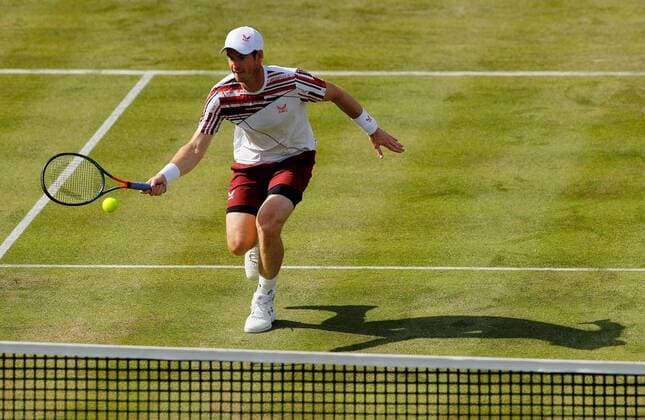 Mandatory Credit: Photo by Ella Ling BPI Shutterstock (12074706dk) Andy Murray of GBR in action Cinch Championships, Day Two, Tennis, Queens Club, London, UK - 15 June 2021 EDITORIAL USE ONLY No use with unauthorised audio, video, data, fixture lists, club league logos or live services. Online in-match use limited to 120 images, no video emulation. No use in betting, games or single club league player publications. Cinch Championships, Day Two, Tennis, Queens Club, London, UK - 15 June 2021 EDITORIAL USE ONLY No use with unauthorised audio, video, data, fixture lists, club league logos or live services. Online in-match use limited to 120 images, no video emulation. No use in betting, games or single club league player publications.  Copyright: xEllaxLing BPI Shutterstockx 12074706dk