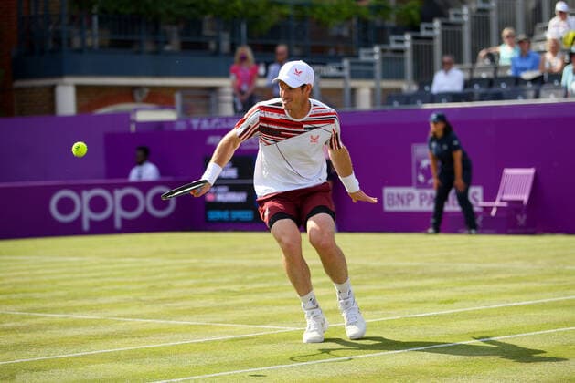 Mandatory Credit: Photo by Ella Ling BPI Shutterstock (12074706di) Andy Murray of GBR in action Cinch Championships, Day Two, Tennis, Queens Club, London, UK - 15 June 2021 EDITORIAL USE ONLY No use with unauthorised audio, video, data, fixture lists, club league logos or live services. Online in-match use limited to 120 images, no video emulation. No use in betting, games or single club league player publications. Cinch Championships, Day Two, Tennis, Queens Club, London, UK - 15 June 2021 EDITORIAL USE ONLY No use with unauthorised audio, video, data, fixture lists, club league logos or live services. Online in-match use limited to 120 images, no video emulation. No use in betting, games or single club league player publications.  Copyright: xEllaxLing BPI Shutterstockx 12074706di